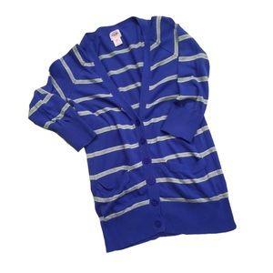 Mossimo Blue Stripe Cardigan Size Small